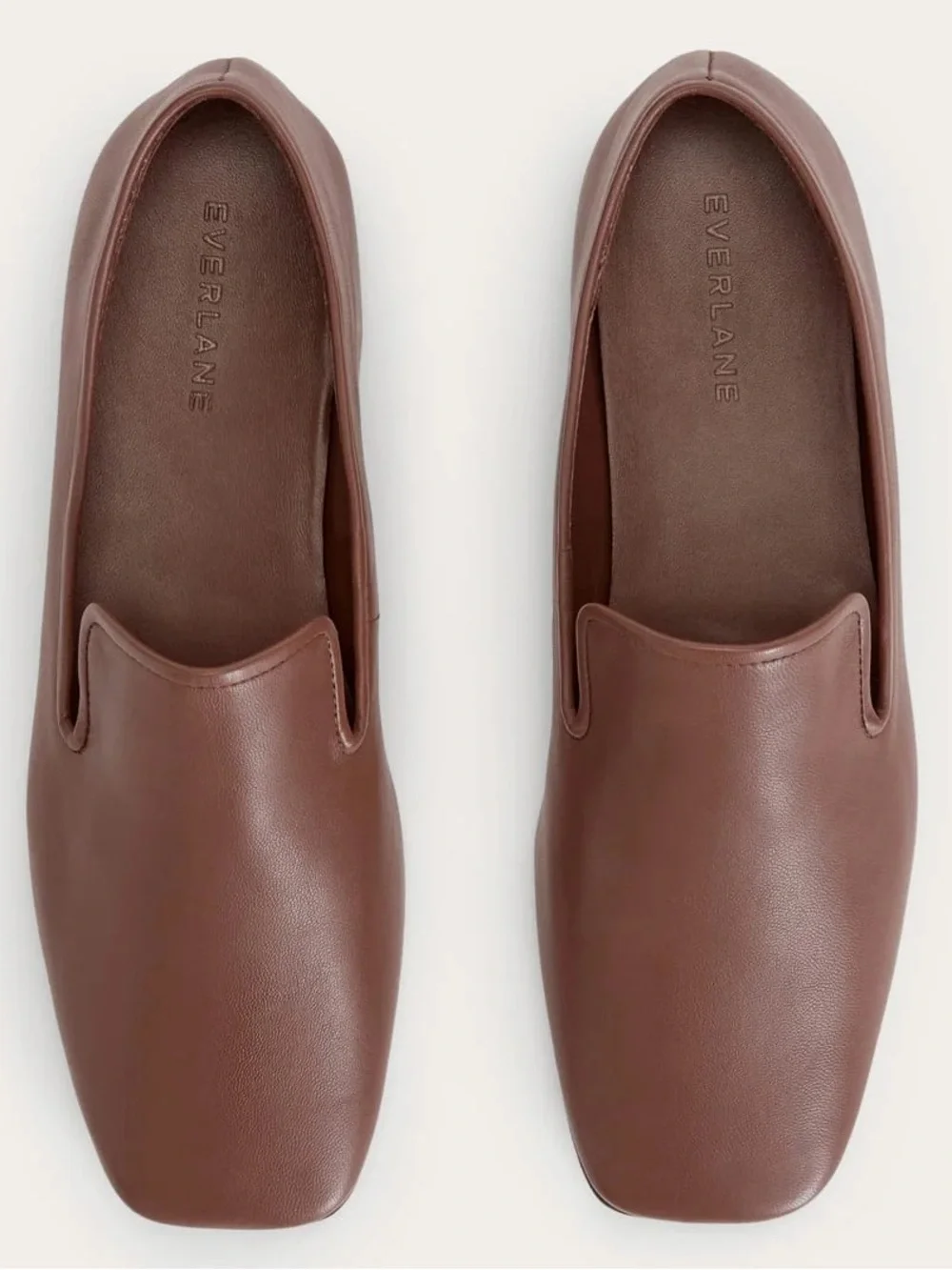 Everlane The Modern Loafer Rum Brown Leather Flats Size 9.5 NWOB Chic